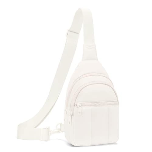 Viverte Quilted Puffer Crossbody Bags for Women Small Puffy Sling Bag Lightweight Cross Body Bubble Purse Shoulder Bag for Travel (Cream White) - Image 1