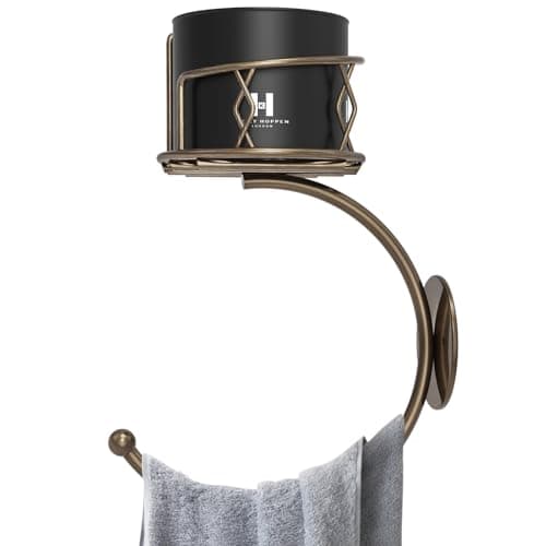 Antique Bronze Hand Towel Holder for Bathroom Wall, Metal Sturdy Wall-Mounted Towel Hook with Rustic Candle Holder, Rustproof Hand Towel Ring/Racks/Hanger for Farmhouse, Kitchen and Bedroom Decor - Image 1