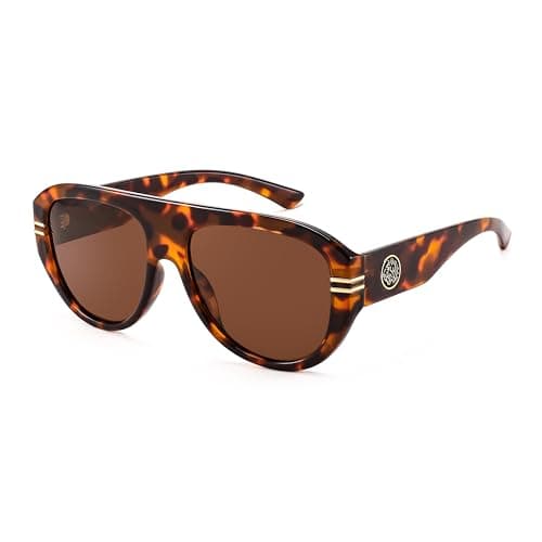 FEISEDY Retro Polarized Oversized Sunglasses for Men Women Trendy 70s Vintage Plastic Frame Sun Glasses B4150 - Image 1