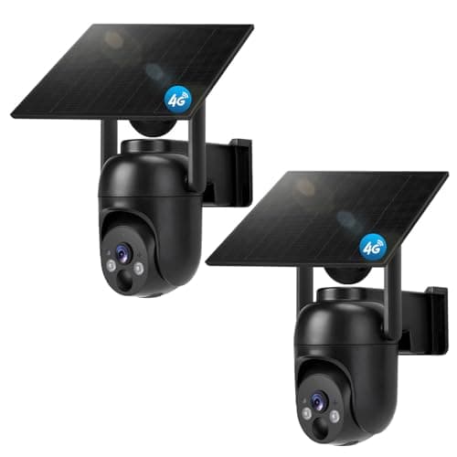 GLEEMALL 4G LTE Cellular Security Cameras Solar Powered No WiFi Security Camera Outdoor Wireless Built-in SIM Card 2K Color Night Vision 360° View Motion Detection 2-Way Audio 2 Packs - Image 1