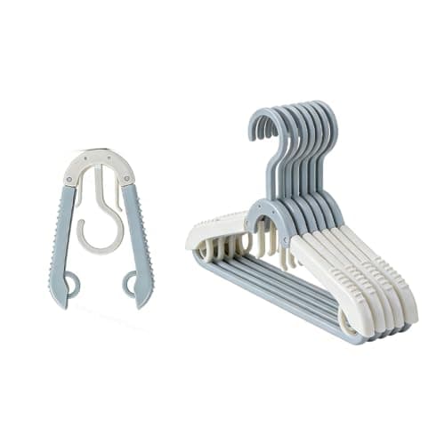 3-Speed Adjustable Foldable Clothes Hanger: 3D Arc Shoulder, Built-in Side Hooks, Compact for Home Closet & Travel, Fits Shirts/Coats, Space-Saving & Sturdy - Image 1