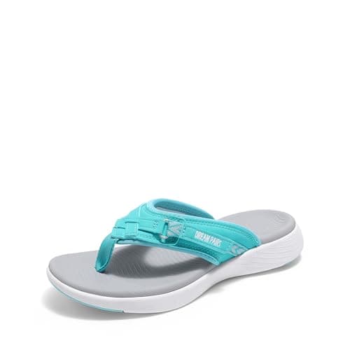 DREAM PAIRS Women's Arch Support Flip Flops Comfortable Thong Sandals,Size 5.5,Mint,Breeze-1 - Image 1