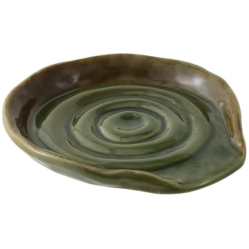 Spoon Rest for Stove Top, Ceramic Spoon Holder for Kitchen Counter, 5 Inches Coffee Spoon Holder Utensil Rest for Cooking, Green Gifts for Women Mom - Image 1