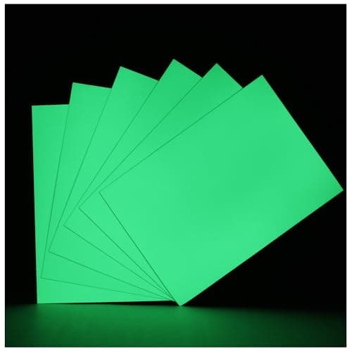 Extra Bright Glow in The Dark (Photoluminescent) Papers, Strong Adhesive, DIY Stickers for Stairs, Light Switch, Furniture, Night Safety, Wall, Ceiling and Bedroom Decoration, A5 Size* 6 Sheets - Image 1
