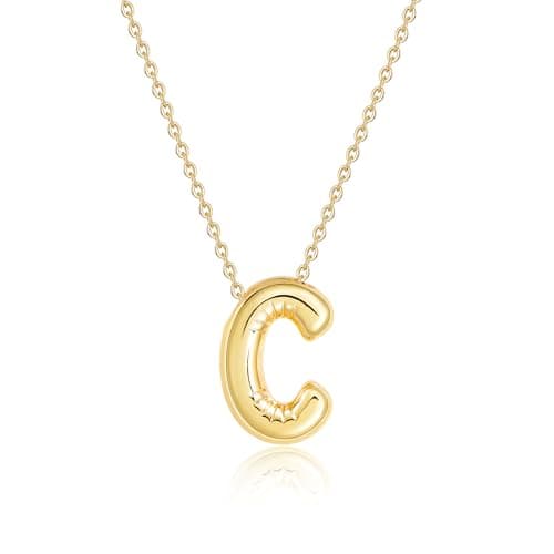 Lcherry Initial Necklace for Women, Bubble Letter C Necklace, Alphabet Name Pendant, Personalized Jewelry Gift for Her - Image 1