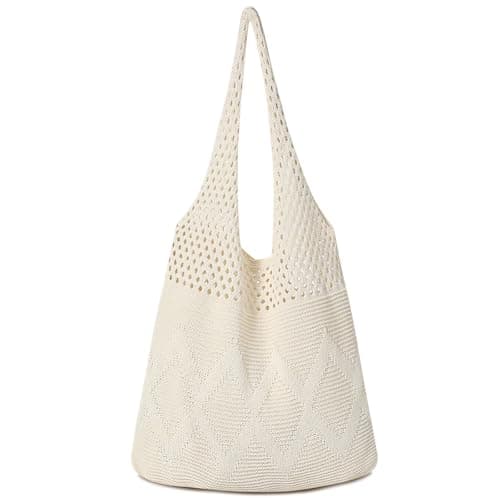 Pleneal Crochet Tote Bag, Mesh Beach Bag, Knitted Shoulder Beach Bags for Women Vacation Aesthetic Hobo Tote Bags - Image 1