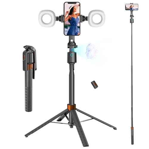 70" Auto Face Tracking Phone Tripod 360 Rotation,No App Required,Phone Tripod for w/Fill Light and Remote Control, Smart Shooting Stand for Vlog/TIK Tok Live Streaming YouTube Video Record - Image 1