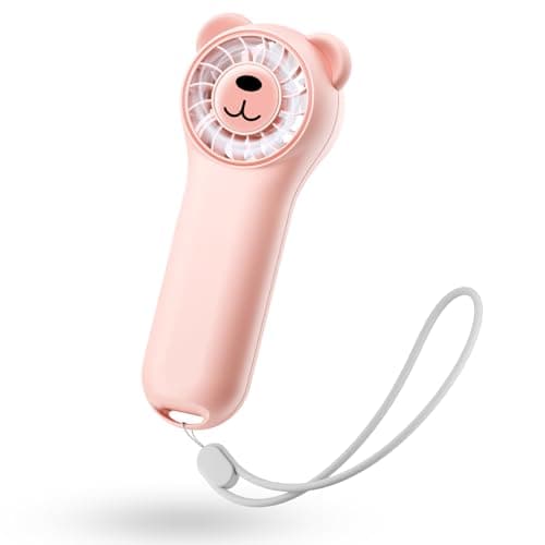 Funaudio Mini Handheld Fan with Bear Ears, Small Portable Fan, Lightweight Personal Fan, 4 Speeds, USB-C Rechargeable Pocket Fan with 9.5H Runtime for Travel, Makeup, Gifts for Women Girls - Image 1