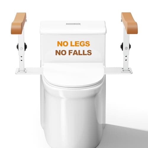 Simple Project 15.7" Toilet Safety Rails for Seniors, Flipped 90°&Adjust Heigh Toilet Handle, Toilets Frame for Disabled or Mobility Issues,Pregnant, Sturdy Grab Bars Arms, Easy Installation (Brown) - Image 1