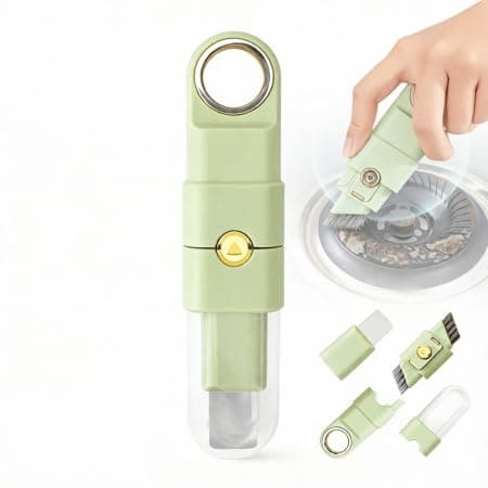 4-in-1 Multifunctional Cleaning Tool, Ergonomic Handle, Dual Storage, Corner Shovel Scraper Soft/Stiff Brushes, Perfect for Kitchen Bathroom Sink Tile Gaps, Household Essential - Image 1