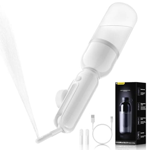 ESSAGER Portable Bidet for Travel, Foldable & Rechargeable Handheld Sprayer–Waterproof with 2 Pressure Modes, 350ml Expandable Bottle for Women, Men, Baby, Postpartum & Personal Hygiene(White) - Image 1