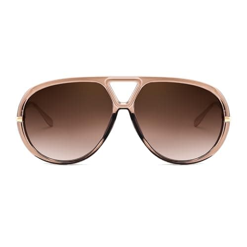 FEISEDY Trendy Oversized Aviator Sunglasses for Women Men Retro Big Round Shield Sun Glasses B4181 - Image 1