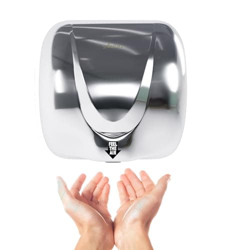 AIMEIKE Automatic Wall Mounted Commercial Hand Dryer Stainless Steel Fast Drying with Warm Air for Restrooms, Offices & Public Facilities - Image 1