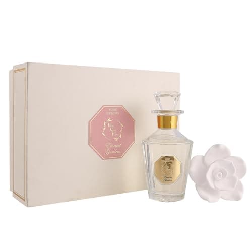 Reed Diffuser Set, Pretty Valley Home Diffuser Rose Petals Gypsum White Flower Oil 100Ml / 3.38fl OZ Gift Box for Bathroom Office Bathroom Living Room Decor (Eternal Garden) - Image 1