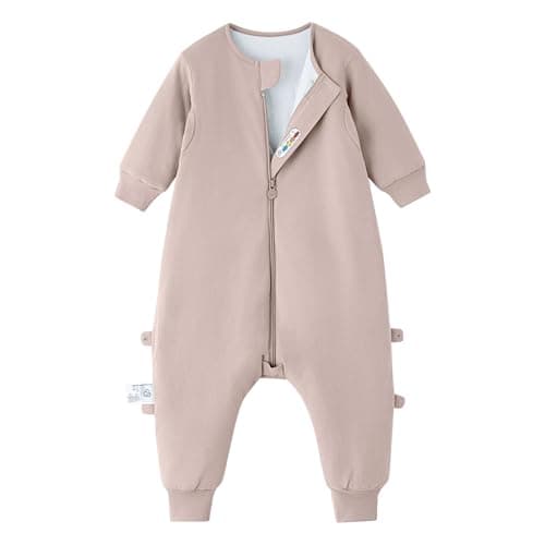 Unisex Toddler Sleep Sack with Feet 1.0 Tog Split Legs Sleep Sack 3T-4T, Sleep Bag Walker, Gifts for Boys & Girls, Dusty pink - Image 1