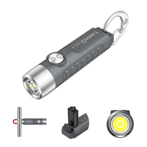 TUNENGE S11-T Rechargeable Keychain Flashlight, 500 High Lumens EDC Mini Flashlight with Magnet, LED Pocket Light Suitable for Outdoor, Camping, Hiking - Image 1