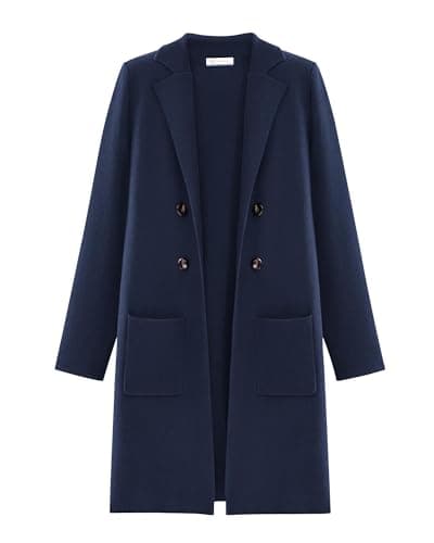 KIRUNDO Cardigan Sweaters for Women 2026 Fall Open Front Knit Sweater Jackets Business Casual Long Coatigan Winter Clothing(Navy, Medium) - Image 1