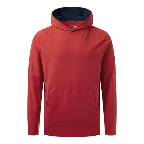 M MAELREG Boys'Pullover Hoodie Solid Lightweight Quick Dry Kids Long Sleeve Hooded Sweatshirts for Boys with Pocket Red - Image 1