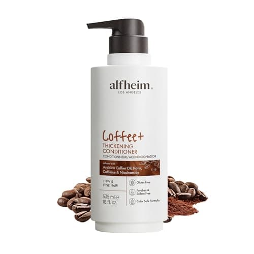 ALFHEIM Coffee+ Thickening Conditioner for Fine, Thin & Weak Hair with Caffeine, Biotin & Arabica Coffee Oil, Strengthening, Moisturizing & Volumizing Formula, Paraben-Free, Sulfate-Free,18 oz 535 ml - Image 1