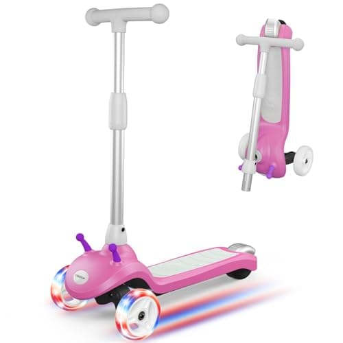 3 Wheel Electric Scooter for Kids Ages 2–8, LED Lighted Wheels, Extra Wide Anti-Slip Deck, 3 Adjustable Height Handlebars & Lean to Steer Technology, 80W Motor Scooter for Boys & Girls - Image 1