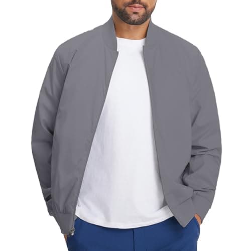 M MAELREG Lightweight Bomber Jacket Men Windproof Casual Flight Varsity Golf Jackets Spring Fall Zip Up Coat - Image 1