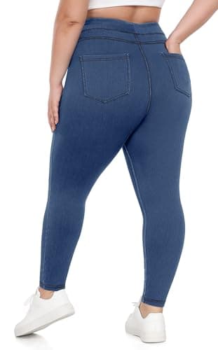 IUGA Plus Size Jeans Stretchy Jeans for Women High Waisted Jeggings Tummy Control Trendy Casual Pull on Skinny Jean Leggings(Plus Size, Stormy Blue, 4X) - Image 1