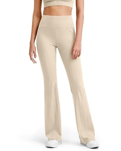 G4Free Yoga Pants Women Flare Leggings with Tummy Control High Waist Casaul Pants Women Clothing (Light Khaki,XXL,29'') - Image 1