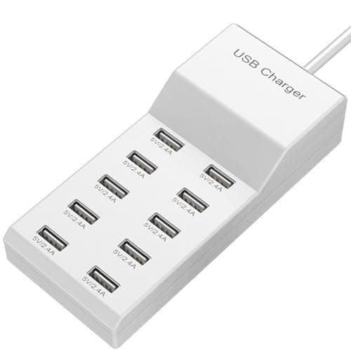 USB Wall Charger USB Charging Station for Multiple Devices Smart Charging Power Hub for Multiple Devices 10 Port Desktop Charger Charging Station Secure Block Compact for iPhone iPad Phone - Image 1