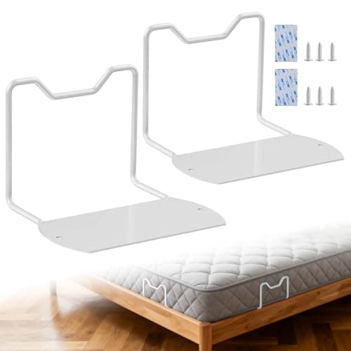 Mdkave Mattress Slide Stopper,Mattress Retainer Bar,Mattress Retainer Bar for Adjustable Bed,Wider Taller Non Slip Mattress Gripper,Anti Mattress Slide for Most Soft Bed(White,1.96" H,2 Pack) - Image 1