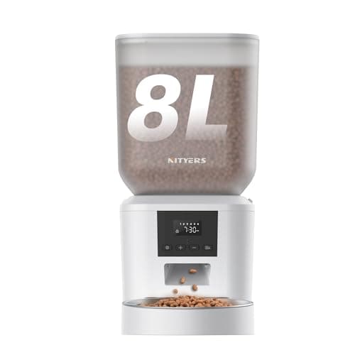 Automatic Dog Feeder - 8L/34 Cups Large Capacity Automatic Cat Food Dispenser with LCD Screen, Large Food Tray, Battery Operated, Timed Cat Feeder, Up to 50 Portions 6 Meals Per Day, Keeps Fresh - Image 1