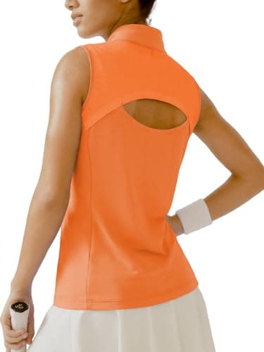 Outfeel Women's Sleeveless Tennis Pickleball Golf Polo Shirt with 1/4 Zip, Quick Dry UPF50+ Breathable Mesh Back Sport Shirt - Image 1