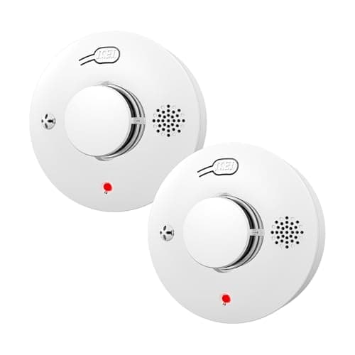 WARROXIDE Smoke Detector, Fire Alarms for Home, Battery Powered Photoelectric Smoke Alarm with Test/Mute Button (Not Include Batteries),2 PCS - Image 1