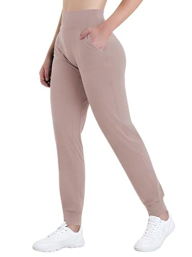 Sunzel Lightweight Soft Joggers for Women with Pockets, High Waisted Sweatpants Hiking Yoga Pants for Workout Lounge Running 28" Inseam Light Brown Small - Image 1