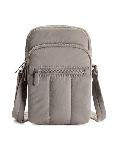 Gitus Mini Crossbody Bags for Women Puffer Cross Body Purses Small Travel Cell Phone Bag with RFID Blocking Card Slots Gifts for Women Mother Mum (Gray) - Image 1