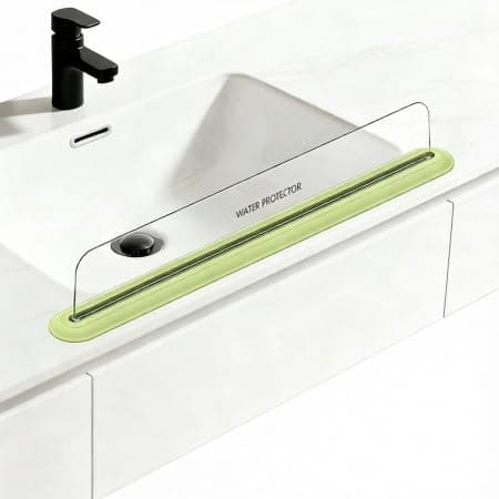 Kitchen Sink Splash Guard, Strong Suction Cup Design, Transparent PET Material, Tool-Free Installation, 19.8Inch(50.3cm) Length for Kitchen & Bathroom, Keeps Countertop Dry & Tidy - Image 1