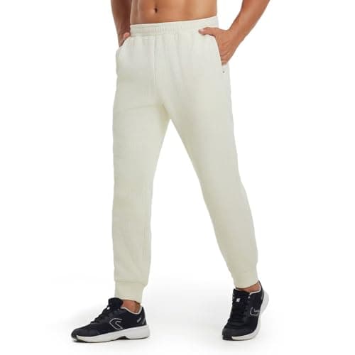 M MAELREG Joggers for Men with Drawstring Tapered Moisture Wicking Training Running Golfing Jogging Mens Sweatpants Beige - Image 1