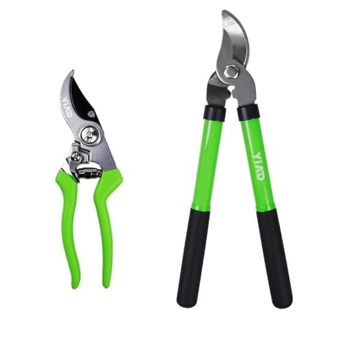 YIAD Garden Pruning Set with Lopper & Shears, 1.5-0.5" Cutting Capacity, Sharp Steel Blade, Ergonomic Handle, for Tree Branch Trimming, Fruit Tree, Shrub, Hedge, Garden Yard Flowers Plants - Image 1