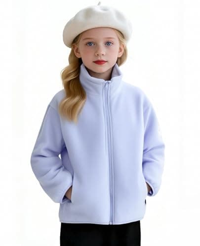 Balabala Girls Spring Coat Toddler Fleece Jacket Boys Girls Long Sleeve Full Zip Coat Comfy Casual Jacket with Pockets - Image 1