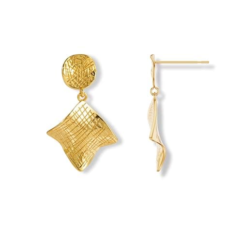 Freekiss Irregular Chunky Gold Stud Earrings for Women,14K Gold Plated Lightweight Geometric Hammered Drop Dangle Earrings for Women, Trendy Bold Geometric Jewelry Gift - Image 1