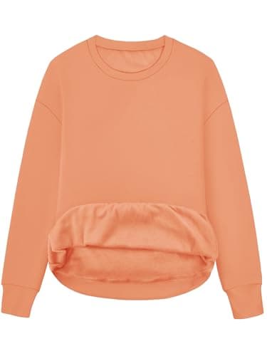 STOLKISS Trendy Pullover for Women Relaxed Casual Sweatshirts Fleece Lined Crew Neck Long Sleeve Pullover Thicken Fall Tops - Image 1