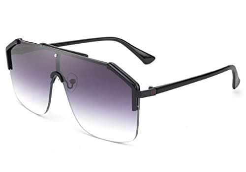 FEISEDY Classic Siamese One Piece Oversized Sunglasses Nice Rimless Stylish Retro Design for Women Men B2634 - Image 1