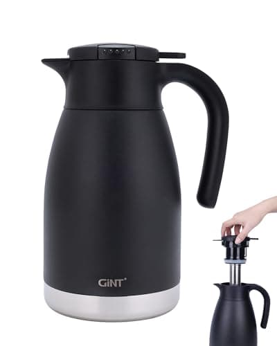 GiNT 51oz Thermal Coffee Carafe with Infuser – Insulated Tea Carafe, Removable Filter, Dishwasher-Safe | 1.5L 6–7 Cups, Wide Mouth, Leak-Proof Seal | Stainless Steel Beverage Server for Home & Office - Image 1