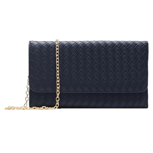 U+U Crossbody Bags for Women, Small Leather Bag with Removable Chain, Card Slots & Phone Pocket - Lightweight Purse Wallet (Navy Blue) - Image 1