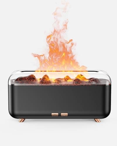 Essential Oil Diffuser, Fireplace Flame Aromatherapy Diffuser 500ml Aroma Humidifier for Home with 8 Colors Night Light, Timer, Auto-Off, Noiseless Scent Diffuser for Bedroom, Office,Yoga - Image 1