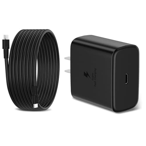45W Super Fast Charger for Samsung, 6.5FT/2M USB C Charger Fast Charging for Samsung S25/S24/Plus/Ultra, PD 3.0 GaN Type C Charging Block Compatible with iPhone 17/16/15 and More (Black, 1 PC) - Image 1