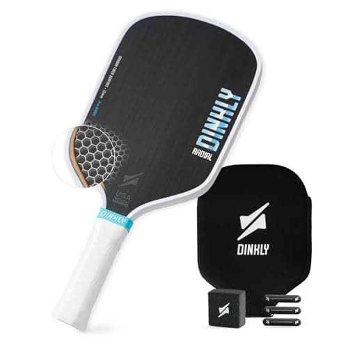 DINKLY Radial Pro Pickleball Paddle, T700 Raw Carbon Fiber Thermoformed with Foam Injected Walls, USAPA Approved Pickle Ball Racket, Engineered for Maximum Spin & Consistency (13mm Hybrid) - Image 1