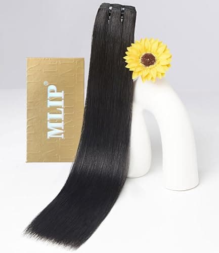 mlip Raw Indian Hair Bundle Straight, Enhanced Quality Bundle, 18A Virgin Hair 12 inches, No Tangle Shedding, Triple the Lifespan, Keep Texture Silky Soft After Multiple Washes, Natural Color - Image 1