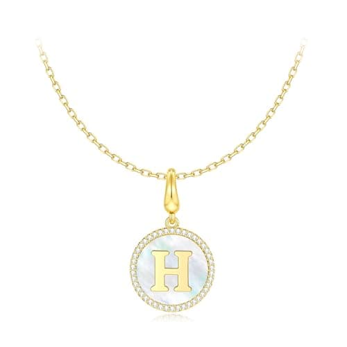 Veskicy Pendant Gold H Initial Necklaces for Women Letter Teen Girls Personalized Gifts Her Christmas Mom Daughter Dainty Ideas Birthday Sister Girlfriend Best Friend Kids Jewelry Presents Stuff - Image 1