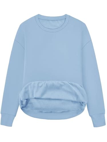 STOLKISS Women Crew Neck Pullover for Women Relaxed Fleece Lined Casual Long Sleeve Soft Sweatshirts Thicken Fall Tops - Image 1