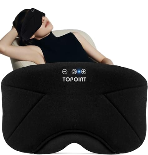 Sleep Mask with Headphones Bluetooth 5.4, TOPOINT Blackout Eye Mask for Sleeping Headphones Earphones with Soft Bamboo Cotton Cooling Breathable, HD Stereo Speaker for Side Sleepers Women Men Travel - Image 1